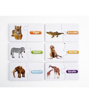 Puzzle 30 en 1 Animales en Inglés 2pcs/puzle