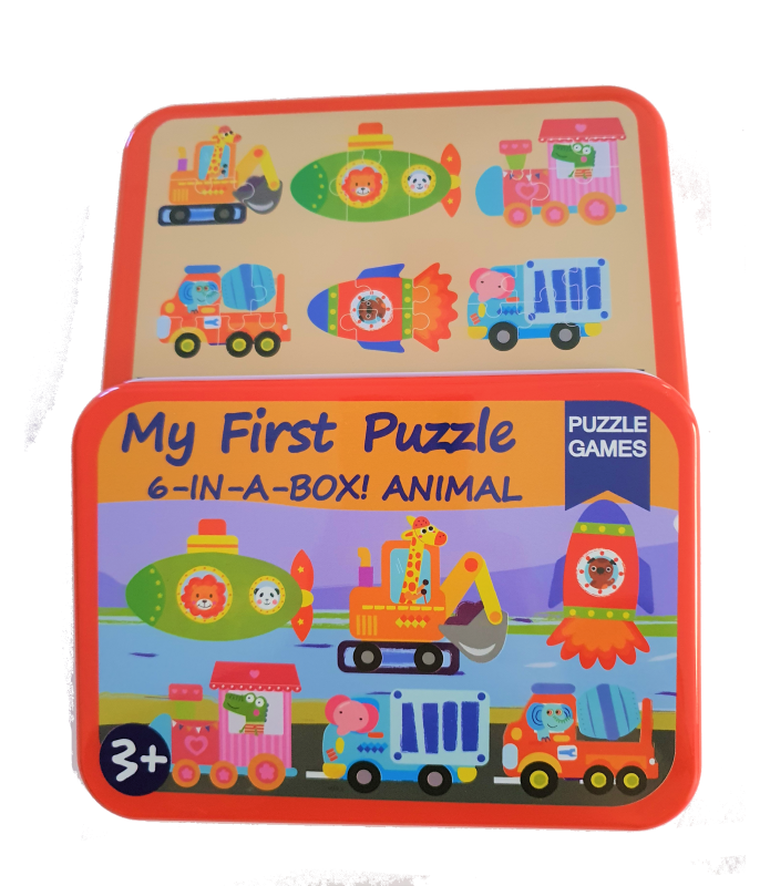 Puzzle 6 en 1 Vehículos con Animales 3 a 6pcs/puzle