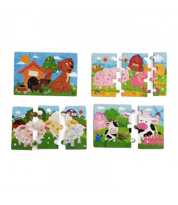 Puzzle 4 en 1 Animales Domesticos 9 a 20pcs/puzle